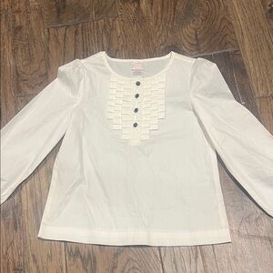 Janie and Jack Cream Long Sleeve Blouse